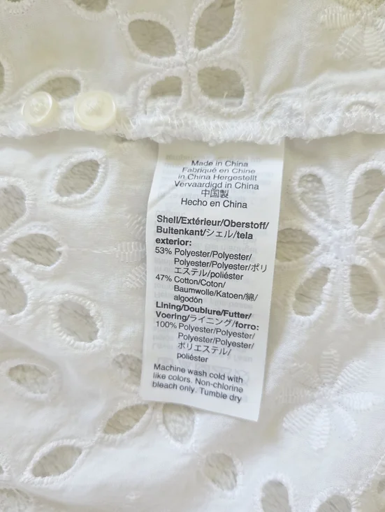 J. Crew ✨️ White Eyelet Button-Down Women's Shirt Size 6 - Picture 11 of 12